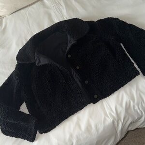 lululemon fuzzy black jacket